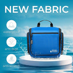 Large Hanging Toiletry Organizer - Travel Toiletry Bag for Men and Women - Waterproof Hygiene Bag with Metal XXL Swivel Hook, Sturdy Zippers and 19 Compartments for Toiletries, Makeup (Light Blue)