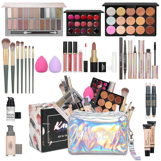 Makeup Kits Makeup Kit for Women Full Kit Makeup Set for Women Foundation Face Primer Eyeshadow Concealer Lipstick Makeup Bag Makeup Sets for Teens-VeraVaultWomen
