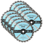 KEENTECH 7-1/4 Inch Woodworking Circular Saw Blade 24T 10-Pack, Tungsten Carbide Tipped, ATAF Grind, 5/8 Inch Arbor Hole with Diamond Cutout