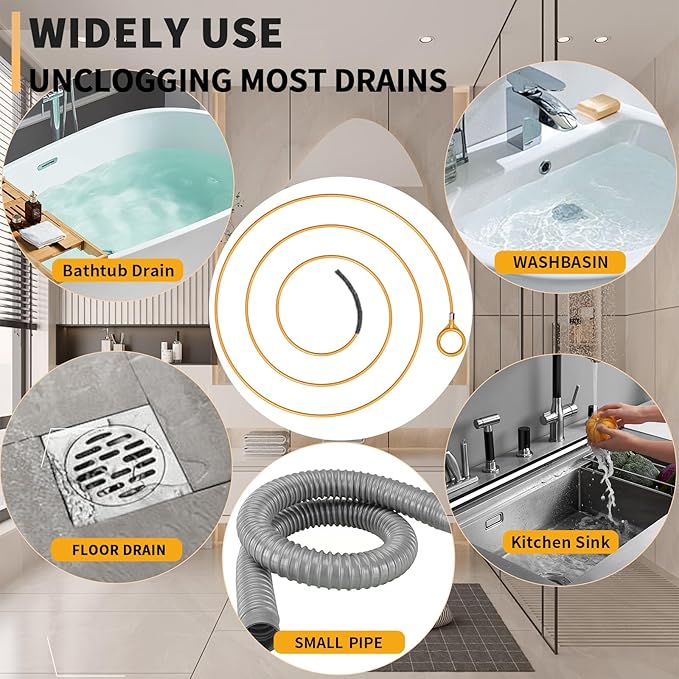 35 Inch Drain Snake Hair Clog Remover Tool, Anti-Break Metal with Nylon Coating Sink Snake, for Bathroom Sink, Tub, Shower, Pipe Drain (4 Pack)