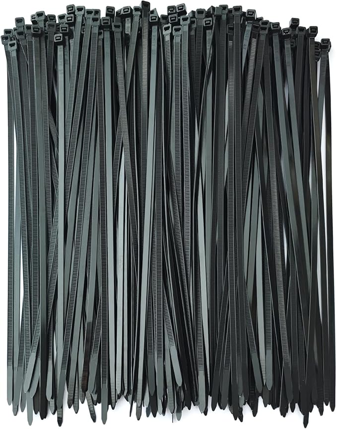 Zip Ties 14 inch 200 Pack, Black Cable Zip Ties 50 lbs Tensile Strength Nylon Self-Locking Wire Ties Wraps for Outdoor and Indoor Use by ECRABONE