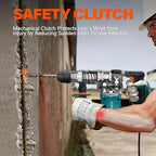 Berserker 1-1/8" SDS-Plus Rotary Hammer Drill with Safety Clutch,9 Amp 3 Functions Corded Rotomartillo for Concrete - Including 3 Drill Bits,Flat Chisel, Point Chisel,Carrying Case