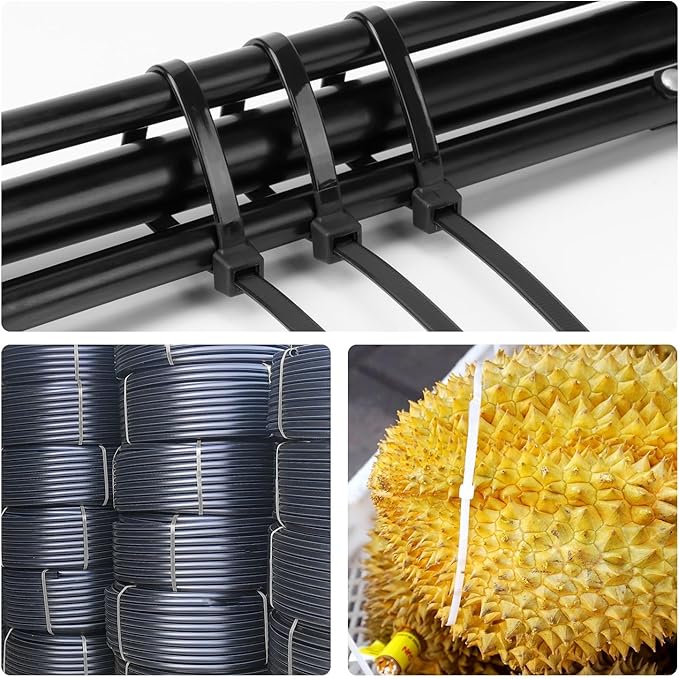 24 inch Black Zip Ties Heavy Duty 300 PCS, 250 LBS Ultra Exclusive Strong Plastic Wire Ties, Large Cable Ties Extra Long Tie Wraps, Indoor and Outdoor UV Resistant