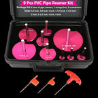 9-piece Pipe Reamer Kit Plastic CPVC ABS Pipe Reamer Tool Size 1/2", 3/4", 1", 1-1/4", 1-1/2", 2", 2-1/2", 3", 4", for Standard 1/2" Drills (9)