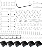 Pegboard Hooks, with Bins, Peg Locks, for Organizing Various Tools, 188 PCS, 80 of Which are Locks