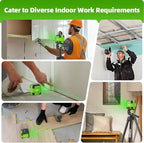 Laser Level with 47in Tripod Self Leveling, HUEPAR 98Ft Laser Level Green Line Laser Cross Line Laser Leveler Tool for Picture Hanging, Tile, Home Renovation, Indoor Project, Battery&Goggles Included
