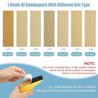 Windspeed 2+70 Pcs Mini Detail Sander, Finger Sanders for Wood Micro Sander for Detail Work Finger Sander for Crafts Small Projects, Include 40 60 80 120 150 220 400 Grit Sandpaper