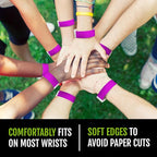 1,000 WristCo Pantone Purple Tyvek Wristbands for Events - Comfortable Tear Resistant Paper Bracelets ID Wrist Bands for Concerts Festivals Admission Party Identification