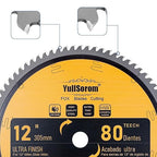 12-Inch 80-Tooth Miter/Table Saw Blades TCT Fine-Finish Professional Woodworking Saw Blade for Miter Saws and Table Saws with 1-Inch Arbor