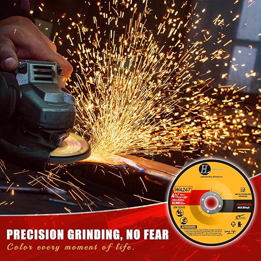 4-1/2 inch Grinding Wheels for General Purpose Metal & Stainless Steel, Aluminum Oxide Grinding Disc for Angle Grinder 4.5'' x 1/4'' x 7/8'' (10 Pack)