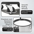 21 Gallon 8.5 Peak HP Wet/Dry Vacuum, Stainless Steel Tank, 2 in 1 Function Portable Shop Vacuum with Attachments, Built-in Drain Ideal for Jobsite, Garage & Workshop.