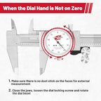 0-6" Range SAE Dial Caliper Measuring Tool, Analog Precision Micrometer Caliper ±0.001" Accuracy, Manual Mechanical Metal Stainless Steel Measuring Dial with 4-Way Measurements