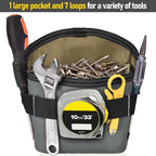 Tool Pouch Nails Screws Bag with Belt Clip (XL, Gray)