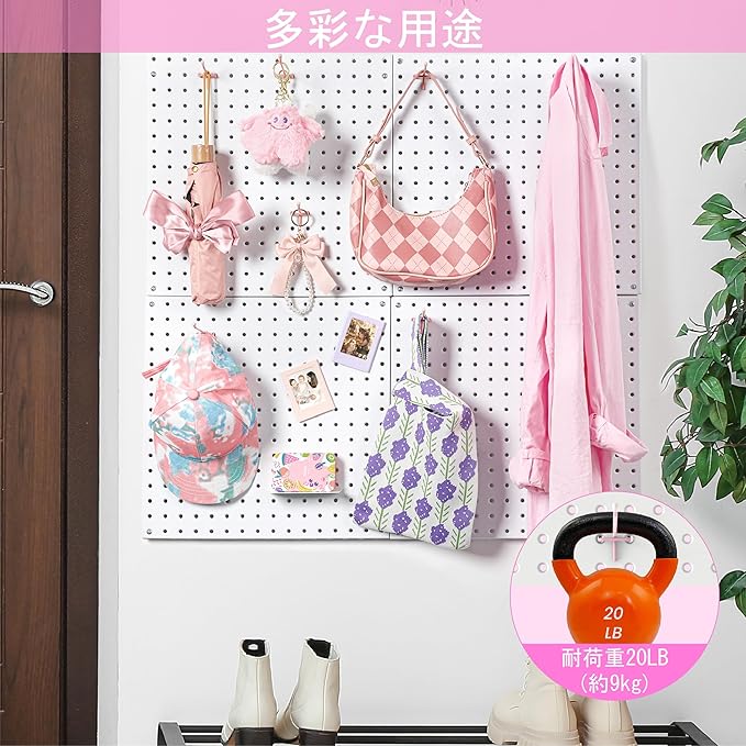 HUHOLE Pegboard Hooks 2 Inch 50PC, Pink Peg Board Hooks, Fit 1/4" or 1/8" Pegboard, Ideal Peg Board Organizer Accessories for Wall Display, Crafts Organization, Kitchen Organizer (Pink, 2 Inch)