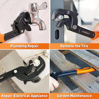 HORUSDY Heavy Duty Pipe Wrench Set, 10” and 15” Self-Adjusting Pipe Wrenches for Plumbing and HVAC, 2-Piece Pipe Vise Tool Kit for Standard and Irregular Nuts, Pipes, Fixtures – Pipe Wrench Set