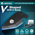 Libraton PVC Pipe Cutter, Up to 2-1/2", Ratchet Pipe Cutter Tool for PEX, PVC, PPR Plastic Hoses Plumbing, Heavy-Duty Pipe Cutter with Deburring Tool Replacement Blade, 2 Adjustable Cutting Ranges
