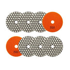 Dry Diamond Polishing Pads 4"/100mm - 8pcs Grit 200 Polish Pad Kit for Granite Marble Artificial Stone Quartz for Angle Grinder SANLEETEK