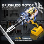 Rivet Gun Compatible with Dewalt 20V Max Battery(No Battery) Cordless Rivet Gun, Brushless Pop Rivet Gun Tool for Aluminum Nails 1/8", 5/32", 3/16"(Not for Stainless Nails)