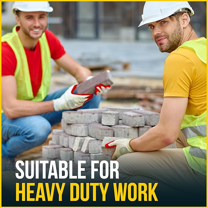 Red Palm Latex-Coated Work Gloves - Cotton/Polyester Shell - Korean Craftsmanship