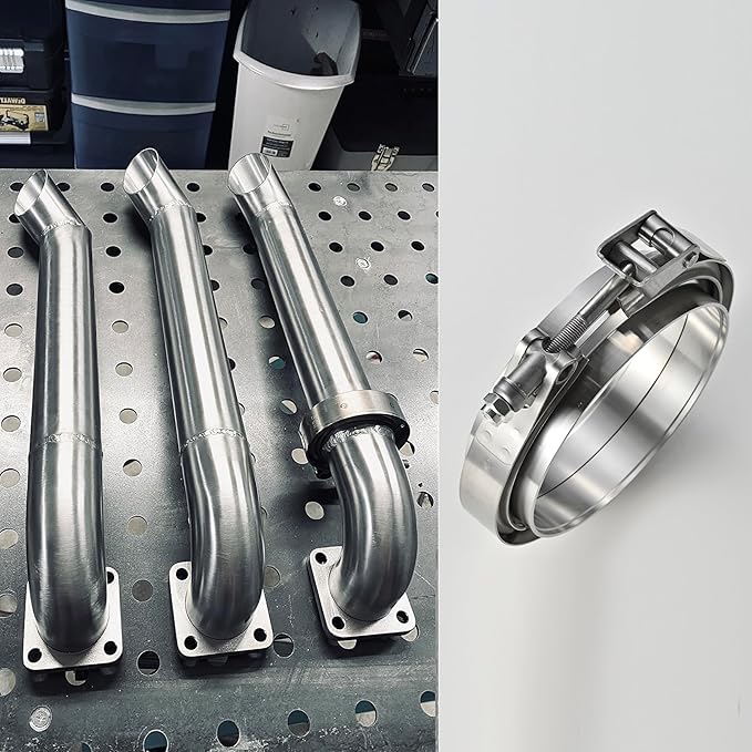 6-Inch V Band Clamp for 2006 6.0 Powerstroke Turbo & Exhaust Pipes – 304 Stainless Steel, One-Click Quick Release, Leak-Proof Design, 1 PCE (6.0)