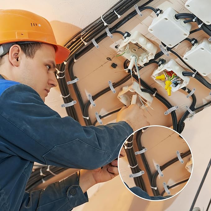 100 Pcs PVC Pipe Straps 1/2 Inch, Plastic Conduit Clamp Pipe, 2 Holes Heavy Duty U Clamps for 1/2 inch PVC Pipe Conduit Cables Hose