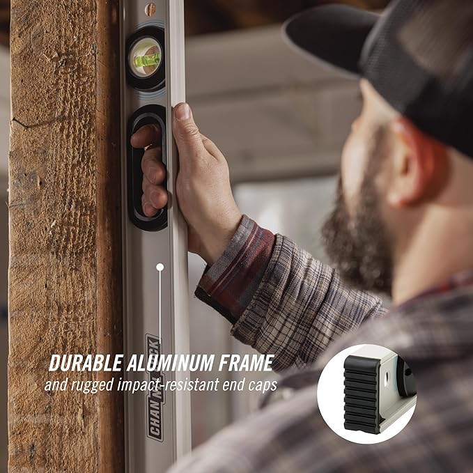 CHANNELLOCK 48-Inch, Professional-Grade Aluminum I-Beam Level with 3 Vials, 5100-0048