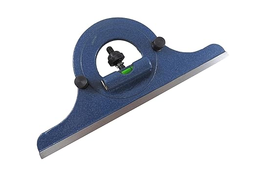 PEC 12" 4R 4 Piece Combination Machinist Square with reversing Protractor Marked with 1/32", 1/64", 1/8", 1/16"
