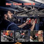 Cordless Impact Wrench1/2, 750Ft-lbs (1000N.m), 21V Power Impact Wrenches, 4-Mode Speed, 2x4.0AH Battery High Torque, 5 Sockets, 8 Drill, 6 Screws, Electric Impact Driver for Car Home Truck