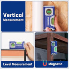 WORKPRO Small Level, 4-1/2 Inch Mini Level Tool, Magnetic Pocket Level with 2 Different Bubbles 90°/180°, Aluminum Alloy Construction, Cobalt Blue