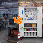 Aobabo Metal Storage Cabinet with Wheels and 1 Interior Drawer, Steel Rolling Tool Cabinet with 16 Hooks and 2 Adjustable Shelves for Garage, Home, Office, Kitchen Assembly Required, White