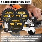 7-1/4 Inch Circular Saw Blade 24T 40T 60T Combination,7-1/4 Saw Frame Ultra Fine Finish Circular Saw Blade,Compatible with DEWALT,Makita,Skil Saw for Wood Plywood Material Cutting,5/8 Inch Arbor