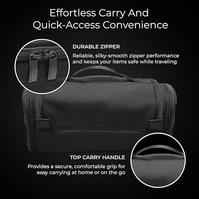 Briggs & Riley Toiletry Kit - Travel Bags for Women & Men, Organizer for Vacation, Dopp Kit for Bathroom Accessories, Makeup, & Skincare