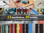 Ginsco 670 pcs 2:1 Heat Shrink Tubing Kit with Wire Stripper Cutter, 6 Colors 13 Sizes 20 Types Assorted Sleeving Tube Wrap Cable Kit, Electrical Heat Shrink Tubes for DIY Home Automotive Industrial