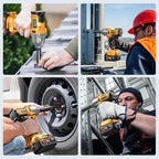 Cordless Impact Wrench 740 Ft-lbs(1000N.m) 3300RPM High Torque 1/2 Inch Impact Gun, Electric Impact Driver, Brushless Motor, 2x4.0Ah Battery Fast Charger for Car Tires Truck Mower