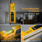 PREXISO Digital Level & Digital Protractor, 7 inch Angle Finder 0-90° & 0-180° Range, Electronic Bubble Inclinometer with Magnetic V-Groove & Audio Indicator for Woodwork, Saw & Home Drainage Leveling