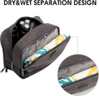 WANDF Travel Toiletry Bag for Men Large Toiletries Shaving Bag Water Resistant Hanging Dopp Kit Travel Accessories Bag for Women Men (Dark Grey)