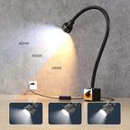 Magnetic Work Light,Three-ColorTemperature,1320 Lumen 120v FlexibleGooseneck Work Light with AdjustableFocusand Magnetic Base for Lathe CNC MillingDrill Press SewingMachine Industrial Light