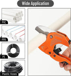 Bates- PVC Pipe Cutter, Cuts up to 1-1/4" Inch, Mini Tube Cutter 1/8" to 7/8", Ratcheting PVC Pipe Cutter Tool, Pipe Cutters PVC Pipe Shears, Plastic Pipe Cutter, PVC Cutter Tool, PVC Ratchet Cutter