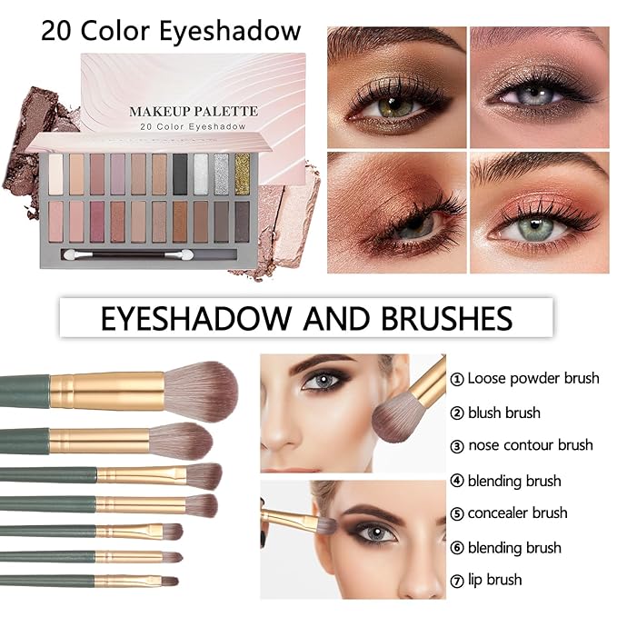 Makeup Kits Makeup Kit for Women Full Kit Makeup Set for Women Foundation Face Primer Eyeshadow Concealer Lipstick Makeup Bag Makeup Sets for Teens-VeraVaultWomen