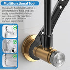 Plumbing Tools, Angle Stop Removal Tool with compression sleeve puller tool 1/2, Quick Repair Plumbing Wrench Kit for Installing/Removing Compression Rings, Nuts and Angle Stops