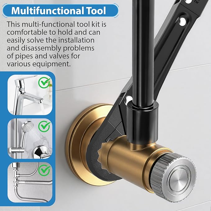 Plumbing Tools, Angle Stop Removal Tool with compression sleeve puller tool 1/2, Quick Repair Plumbing Wrench Kit for Installing/Removing Compression Rings, Nuts and Angle Stops