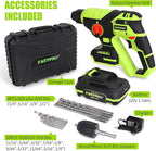 FASTPRO Cordless SDS Plus Rotary Hammer Drill Kit, 20V Brushless Multifunctional Hammer Drill Driver with 1.5Ah Battery, Including 10PCS Drill Bits & 4PCS SDS-Plus Drill Bits