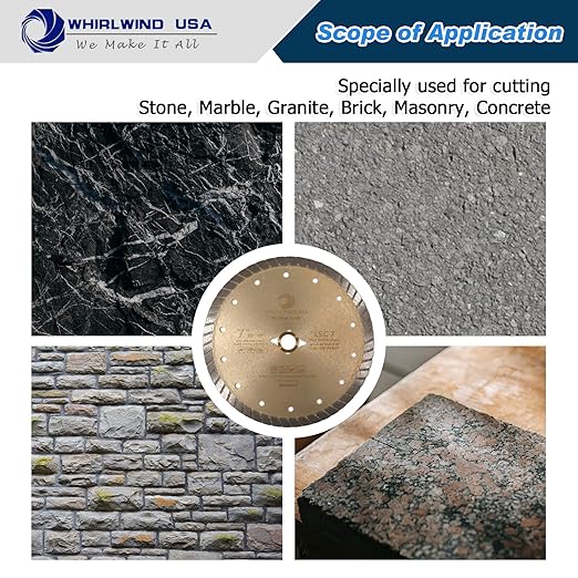 LSC 7 inch Dry or Wet Cutting General Purpose Continuous Turbo Angle Grinder Diamond Saw Blades for Concrete Masonry Brick Stone(7'' LSC)