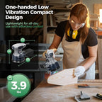 5-Inch Random Orbital Sander with Brake, 3.0AMP Electric Palm Sander 6 Variable Speed, 13000RPM Power Sander with 15pcs Sandpapers, ZeroDust & Vacuum Attach Collection System for Woodworking Sanding