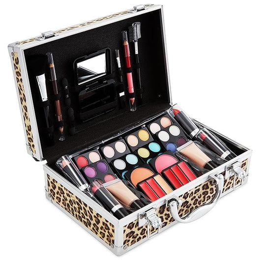 Makeup Kit Gift Set – 79 Piece - 32 Eye Shadows, 2 Blushes, 2 Lip Glosses, 2 Lipsticks, 2 Eye Liner Pencils, 1 Lip Liner Pencil, 1 Mascara - Case with Carrying Handle-VeraVaultWomen