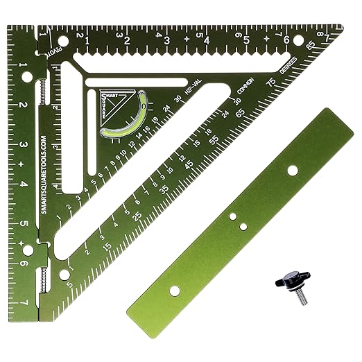 7.5" Advanced Carpenter Square w SmartBubble - Jig Block - Accurate Flatwork - Repetitive Markings (Ambush)