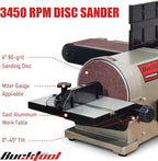 BUCKTOOL 5.0A Belt Disc Sander 4 in x 36 in Belt and 6 in Disc Sander with 3/4HP Direct-drive Motor and Portable Al Base, BD4603 Upgraded Model