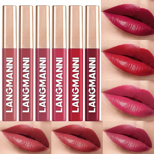 Jolilab 6 Colors Cream Texture Lip Gloss Set - Highly Pigmented, Long - Lasting, Moisturizing Makeup for Women（SetB 6Color）
