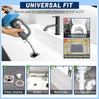 Snake Drain Hair Removal Tool - 23FT Reusable 72A Carbon Steel Drain Snake Hair Drain Clog Remover with Drill Adapter for Kitchen, Bathroom, Shower Sink - Removes Hair, Pet Fur, Leaves, Toilet Paper