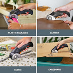 Worx Zipsnip Cordless Electric Scissors, Rechargeable Cardboard Box Cutter, 4V Powerful Fabric Scissors with 2 Safety Blades & Storage Bag WX082L.2